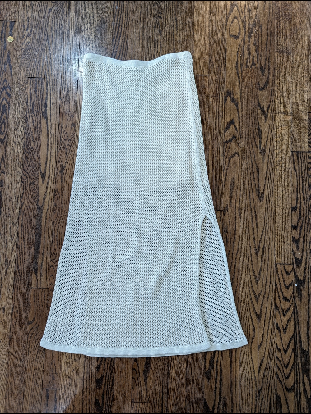 Women’s Cream Maxi Knit Skirt with Side Slit
